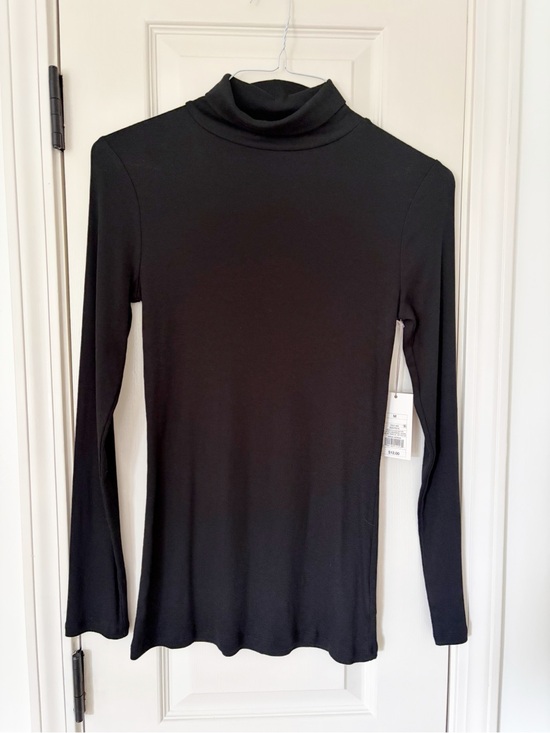 a new day Tops - a new day Black Long Sleeve Ribbed Top turtle neck medium new with tags